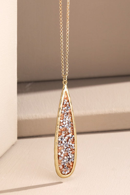 Sunburst Glitter Stone Necklace